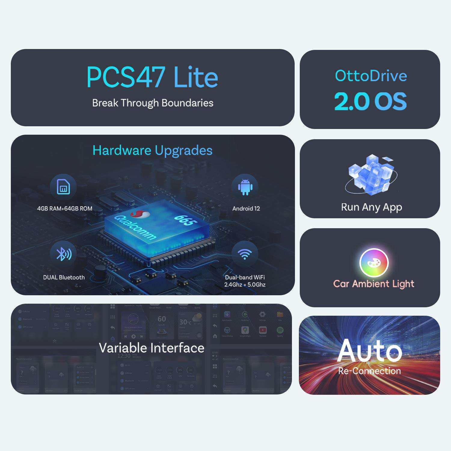 ottocast原车aibox自带SIM卡安卓车机互联盒子有线转无线carplay