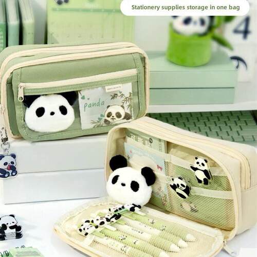 Large Capacity Pencil Case Kawaii Canvas Pencilcase School
