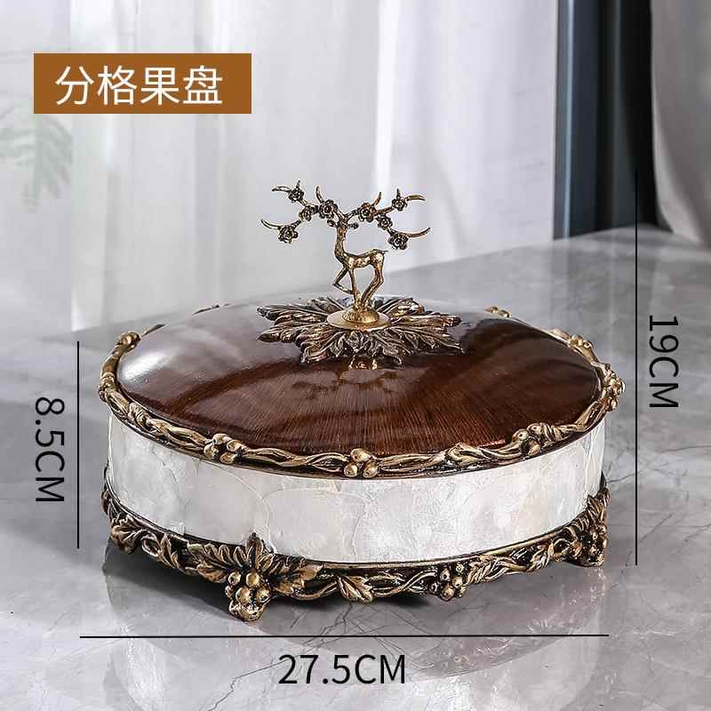 新款纸巾盒果盘纳套装美客式厅家用控奢华抽纸盒欧式茶几摆件遥器图片
