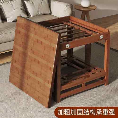 烤桌家取暖桌正方子形用烤PZN火桌烤火架桌子可折叠楠竹吃饭烤火
