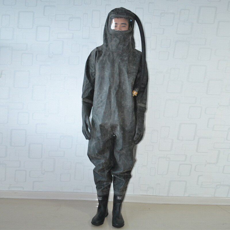 全封闭连体式防酸衣 防化服防腐蚀保护服化工电镀防酸碱服