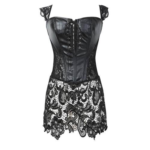 Underwear lace leather shapewear one-piece palace
