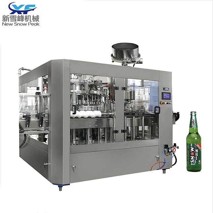 精酿啤酒灌装机、玻璃瓶啤酒冲瓶灌装压盖三合一灌装生产线