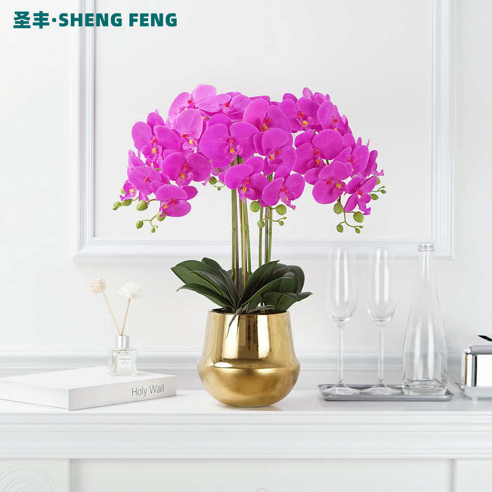 仿真蝴蝶兰盆栽假花大盆套装过胶手感绢布花摆件客厅摆放陶瓷盆栽,鲜花速递/花卉仿真/绿植园艺,仿真绿植,淘宝优惠券,粉丝福利购,淘宝优惠卷