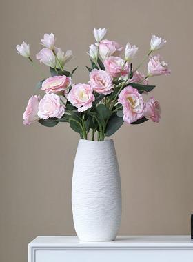 石头纹陶瓷花瓶大口径水培客厅冬青红果插花摆件酒店玄关外贸简约