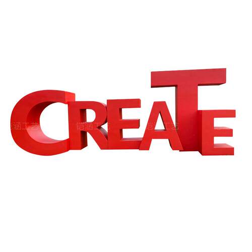 大型英文字母LOGO玻璃钢雕塑落地摆件网红拍照打卡现代简约工艺品