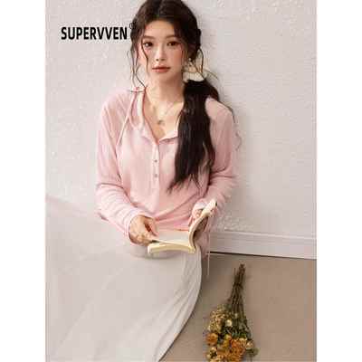 超级文 盈盈仙子慵懒显瘦坑条连帽长袖针织衫打底衫女秋微胖大码