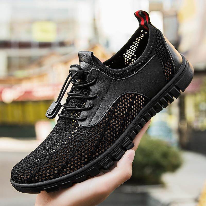 正品男超软鞋季透气镂夏空牛皮皮鞋男大码小码4647商务闲鞋子男鞋