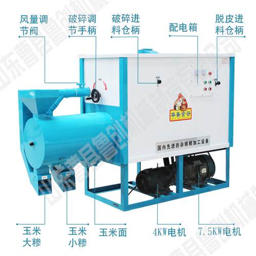 新型玉米脱皮制糁机 家用玉米制糁机 五分离玉米去皮磕糁机