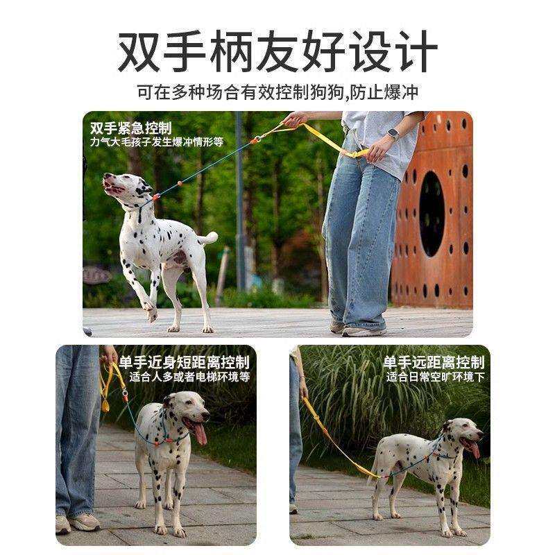 训练P绳 狗狗牵引绳狗绳子胸背带小中大型犬p链防爆冲半P链