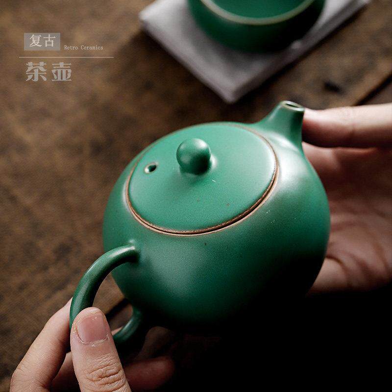 尚岩复古家用茶壶陶瓷功夫茶具泡茶壶中式手抓壶仿古西施壶可定制