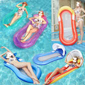 水上充气浮排游泳圈充气浮床漂浮床沙滩躺椅海边游泳池戏水冲浪床
