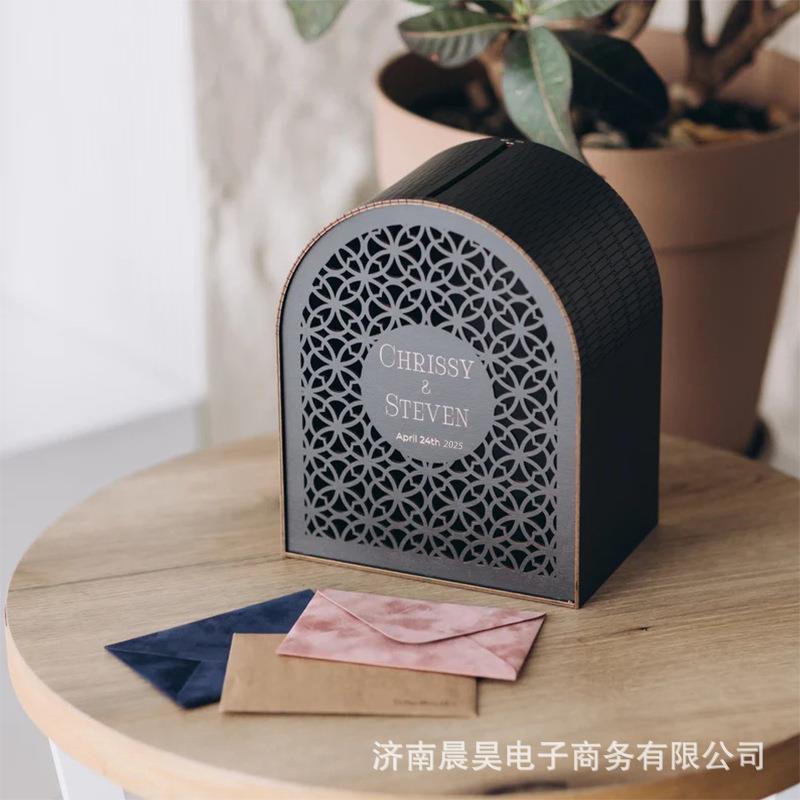 现代婚礼卡片盒个性纪念品记忆盒订婚结婚祝福收纳盒婚礼迎宾牌