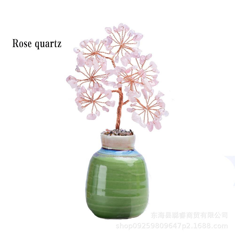 新款七彩水晶装饰树摆件客厅工艺树小装饰品家居创意工艺品