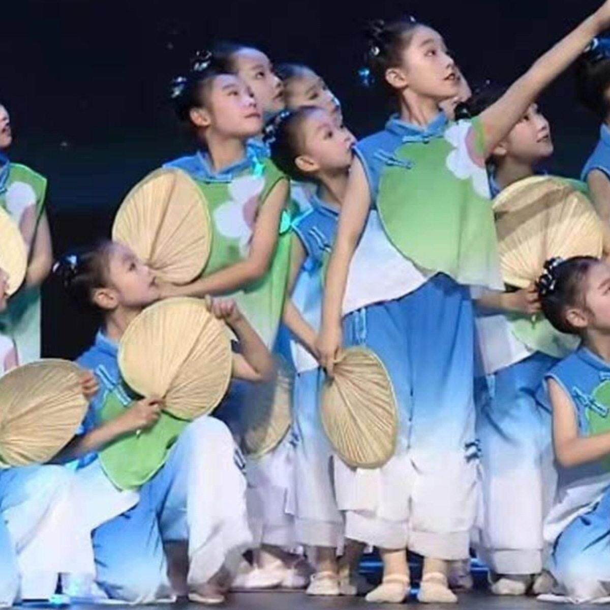 儿童演出服童年夏夜蒲扇摇过的夏天月光光童忆外婆桥月儿园舞蹈服