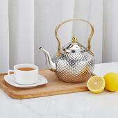 工艺不锈钢烧水壶家用餐厅饭店提柄加水壶锤纹茶壶电磁炉适用