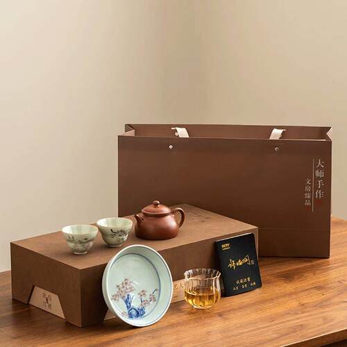 紫砂朱泥壶承 | 双杯梨皮平底套装茶具 × 高档功夫茶具