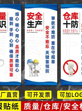 6S管理标识牌5S车间标语7S标贴宣传看板文化墙质量8S安全生产海报