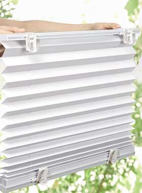 免光打孔遮阳遮百褶帘吸盘式伸缩帘内窗厨房隔热百叶窗帘卷F99HMJ