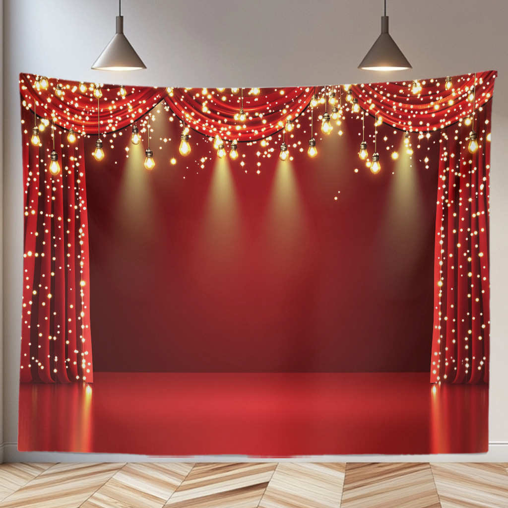 幼儿园小学演出表演才艺比赛背景墙面装饰布挂布小舞台幕布背景布
