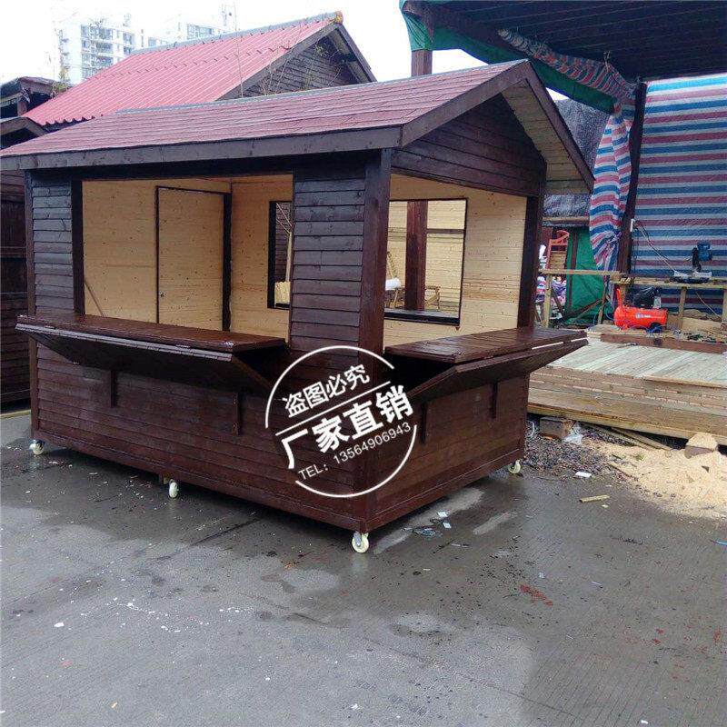 防腐木木屋移动售货亭户外小房子风景区售票亭设备房摆摊小木屋定