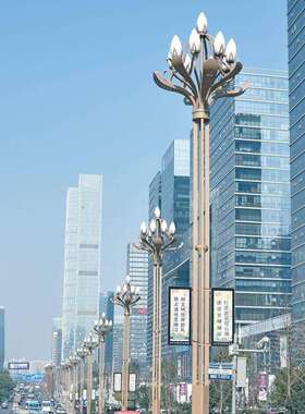耀轩照明国旗太阳能路灯 造型国旗led路灯户外国旗中国结太阳能灯