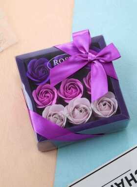 直销新款9朵玫瑰香皂花pvc礼盒情人节礼物圣诞节珠宝店创意广告礼