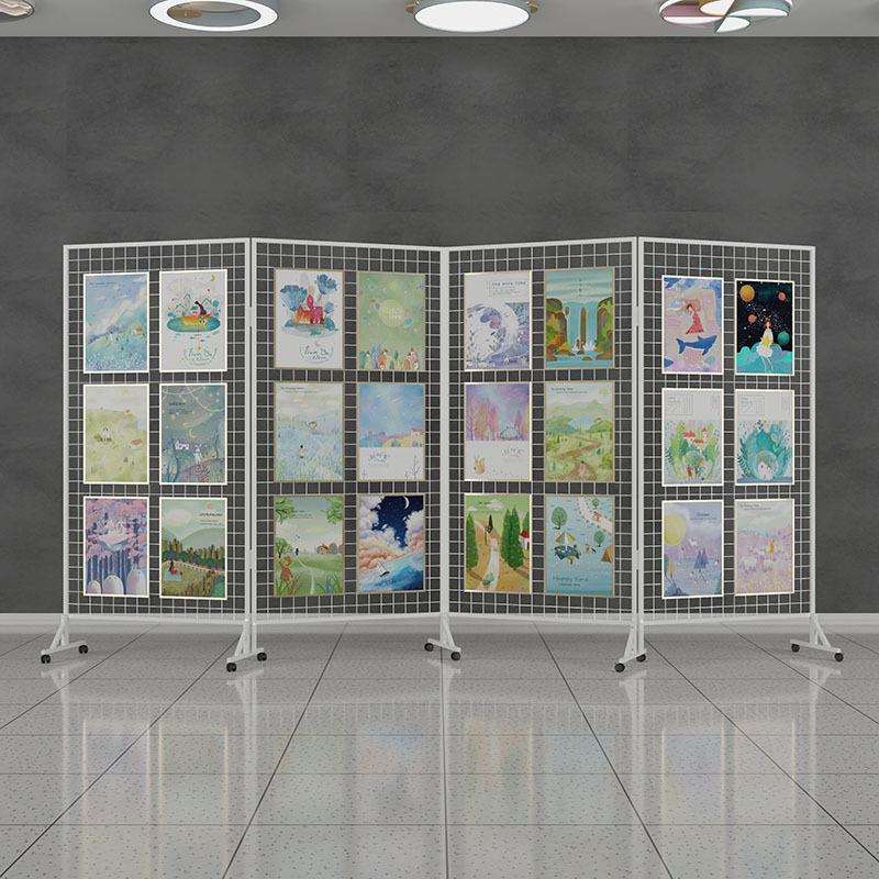 折叠网架书画户外展示架幼儿园作品展示架画展画室美术作品展览架
