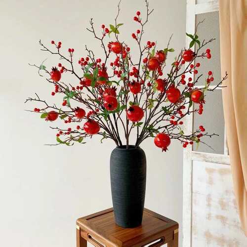 新中式复古陶瓷大花瓶北欧风客厅电视柜高级感插干花仿真花器摆件