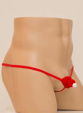 Sexy Mens Cock Christmas Hat Underwear Men T-back Panties