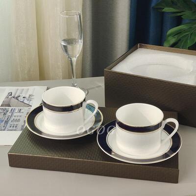 欧格跨境北欧简约轻奢金边陶瓷宝格家系列杯碟西餐盘马克杯甜品碗
