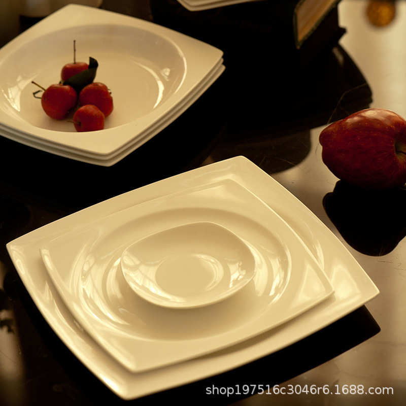 景德镇碗碟套装纯白家用盘子饭碗简约景德镇陶瓷器骨瓷餐具套装碗