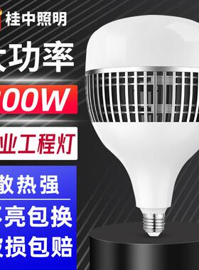 led灯泡超亮100W200W大功率鳍片球泡灯e27螺口灯泡车间照明节能灯
