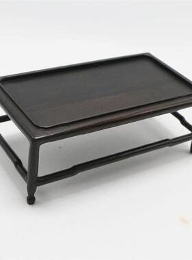 紫檀小微盆景花架黑檀木444花瓶花盆茶壶底红木型工座艺品摆光件