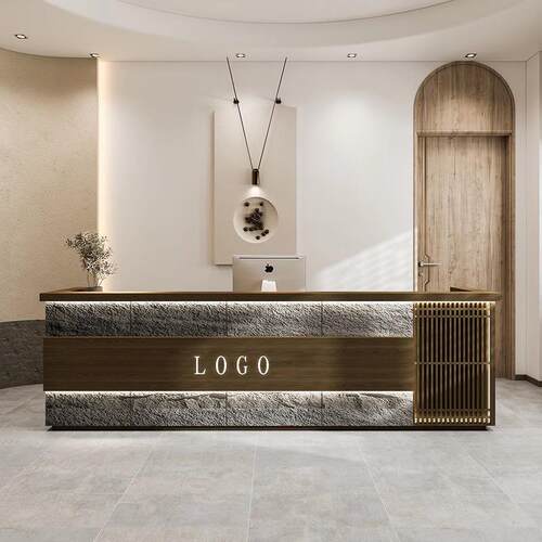 复古美容院收银台养生馆高端前台餐厅足浴店艺术吧台典雅大气柜台