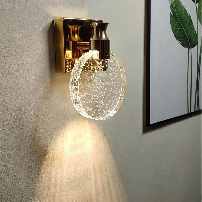 创意轻奢水晶壁灯楼梯客厅背景墙过道房间卧室床头壁卫生间镜前灯