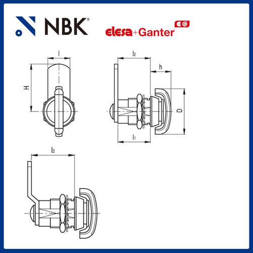 NBK ELESA CM. 带旋钮的闩锁 锌合金无横孔 机械零配件厂家直供