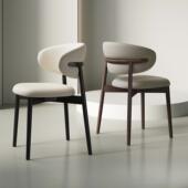 北欧实木餐椅家用简约现代餐桌椅子轻奢高级咖啡厅设计师靠背椅子