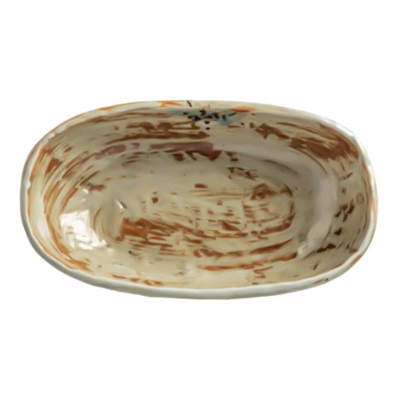 复古陶瓷碗粗陶长形碗诧寂风餐具批发碗家用菜碗面碗水果碗沙拉碗