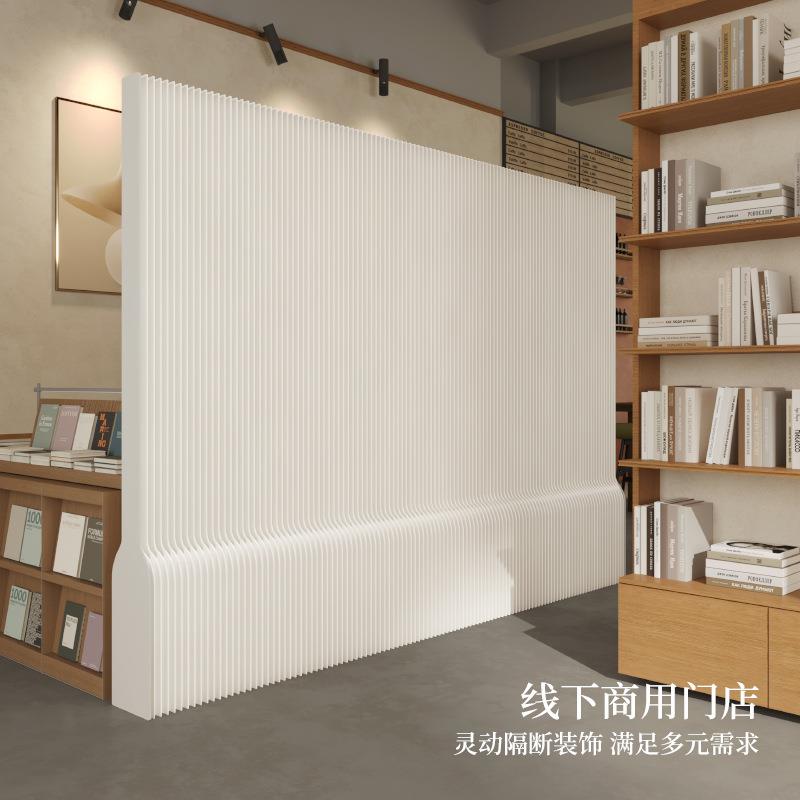 工厂屏风隔断客厅 办公室直播间搭建拉伸纸墙 白色屏风隔断