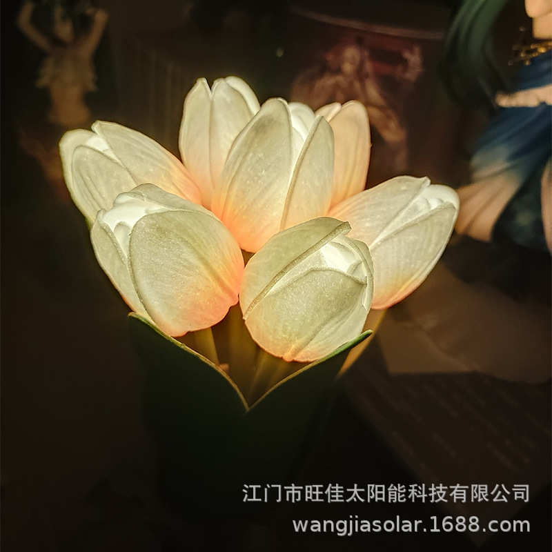 郁金香台灯家居摆件氛围灯卧室床头小夜灯可爱台灯ins拍照装饰灯