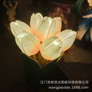 郁金香台灯家居摆件氛围灯卧室床头小夜灯可爱台灯ins拍照装饰灯