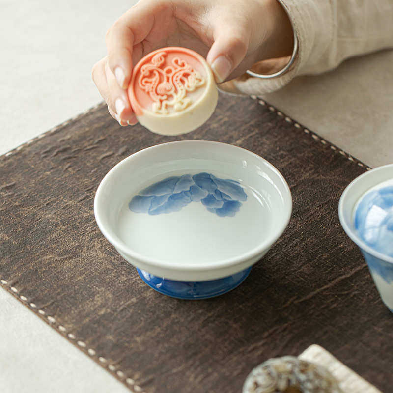 手绘玉泥壶承釉下彩蓝牡丹高足茶点盘家用盖碗底托功夫茶具干泡盘,餐饮具,茶具礼盒,淘宝优惠券,粉丝福利购,淘宝优惠卷