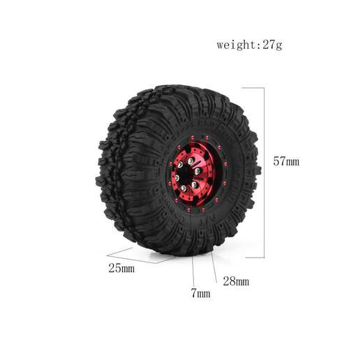 1/18 TRX4M路虎烈马1.0英寸轮胎轮毂 攀爬车铝合金轮毂 SCX24 FMS