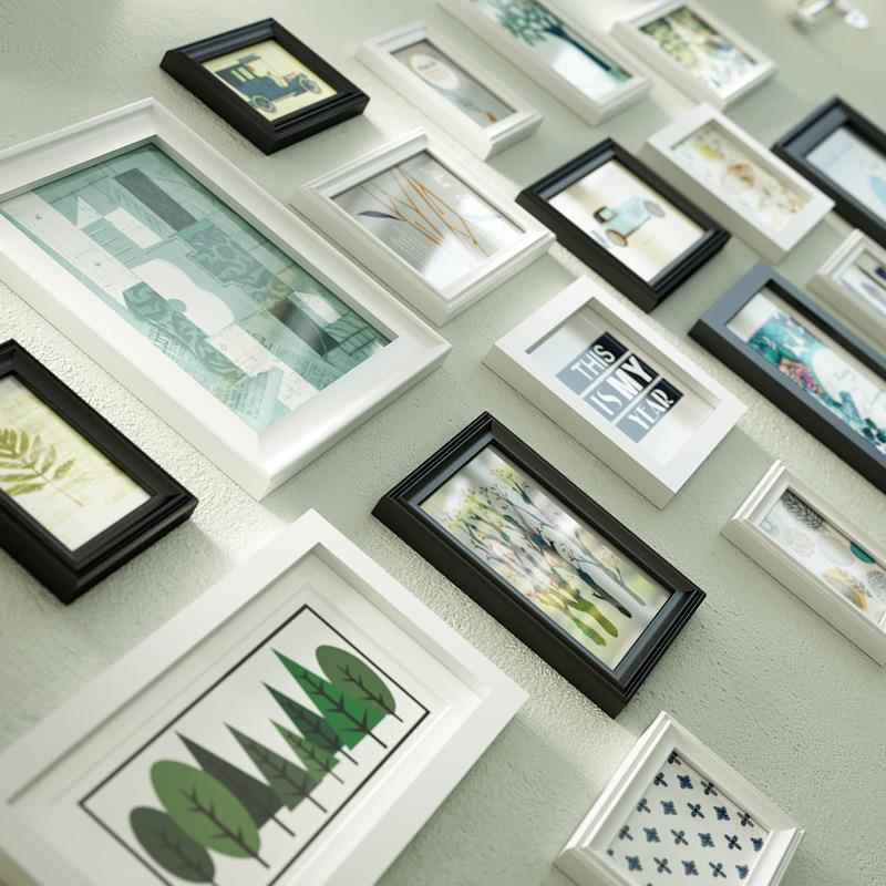 包邮弗朗索瓦现代时尚简约实木相框墙创意照片墙