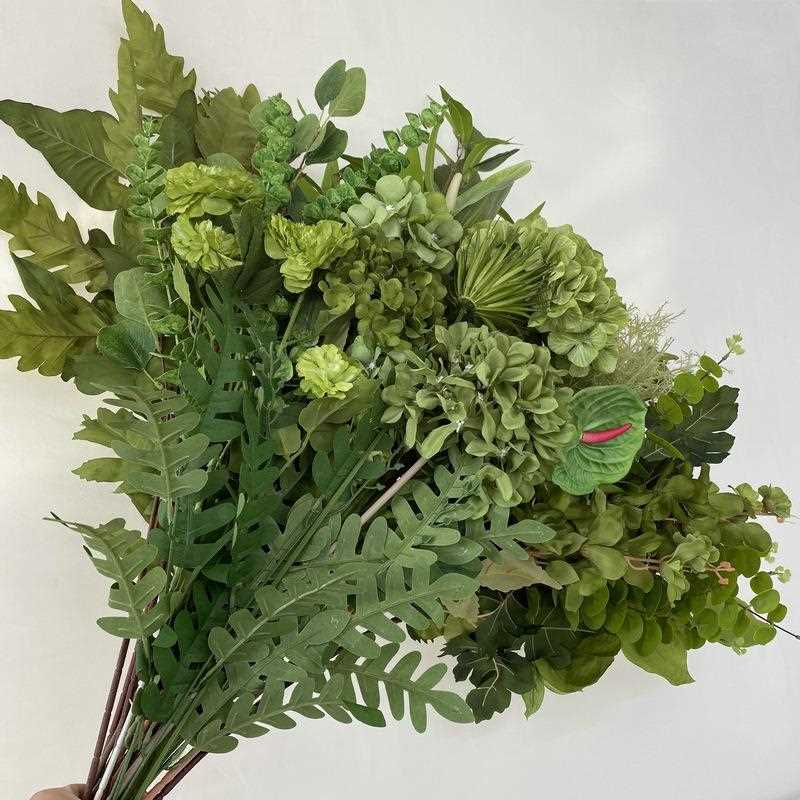 新款直销绿色系仿真花森林系婚礼用花材婚庆背景插花摄影拍摄道具