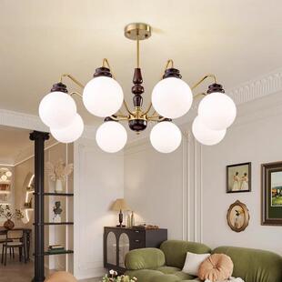 中古风法式 复古客厅灯餐厅主卧室灯包豪斯奶油魔豆设计感大厅吊灯