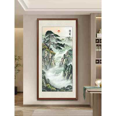 客松国装画新迎客松式入户玄关饰画中堂迎画客厅挂画墙壁画走廊山