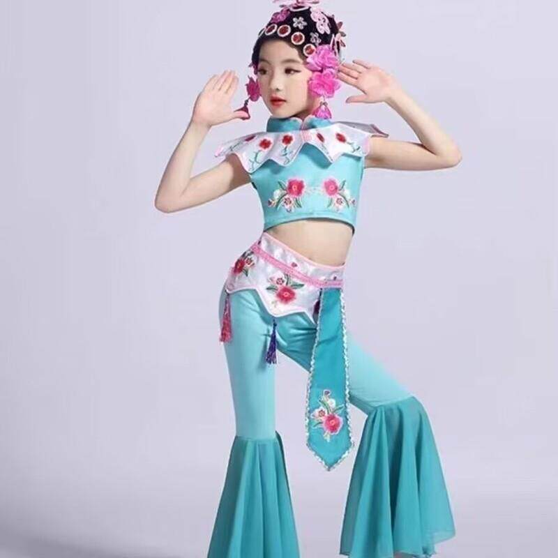俏花旦舞蹈服小戏骨演出服儿童京剧小红娘幼儿表演服戏曲舞台服装图片