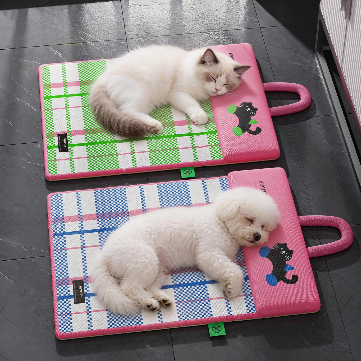 新品狗窝夏天凉窝双面狗垫子猫窝宠物睡垫凉席可折叠狗垫子冰垫